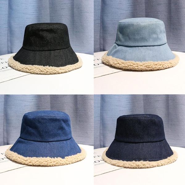 women winter warm denim bucket hat faux fleece lined wide brim fisherman cap n58f, Blue;gray
women winter warm denim bucket hat faux fleece lined wide brim fisherman cap n58f, Blue;gray