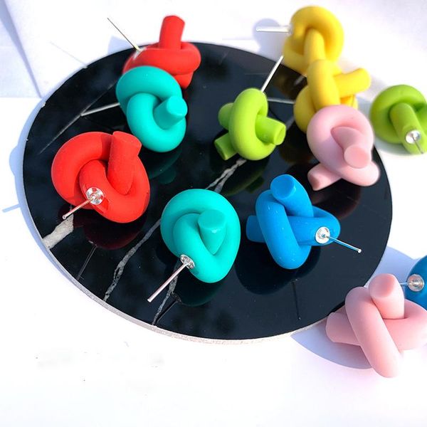 designer candy color knotted clay earrings fashion s925 pin vitality girl earrings concave shape sweet earring wholesale jewelry, Silver
designer candy color knotted clay earrings fashion s925 pin vitality girl earrings concave shape sweet earring wholesale jewelry, Silver