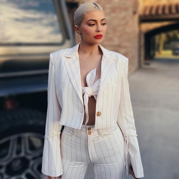 fashion kyliejenner pants set flare long sleeve 3 piece striped lapel blazer stylish vestidos crop long leg pants suits, Gray
fashion kyliejenner pants set flare long sleeve 3 piece striped lapel blazer stylish vestidos crop long leg pants suits, Gray
