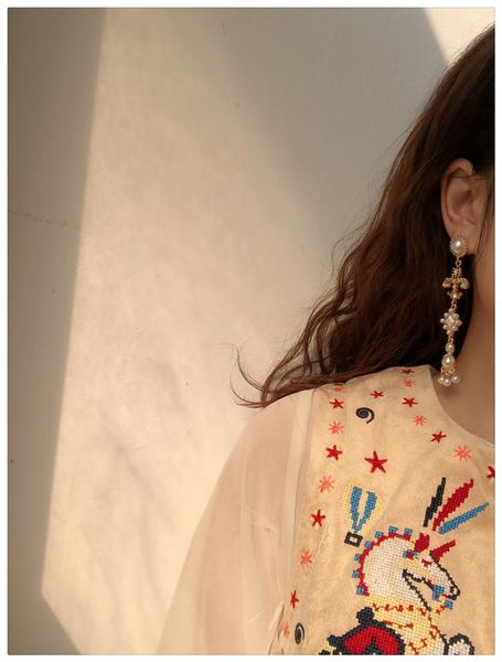 dangle & chandelier royal korean style long tassel pearl earrings pendant female network red baroque clip fashion, Silver
dangle & chandelier royal korean style long tassel pearl earrings pendant female network red baroque clip fashion, Silver
