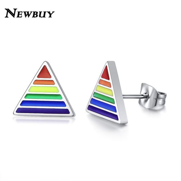 stud buy rainbow color triangle earrings for women men stainless steel pride jewelry accessories, Golden;silver
stud buy rainbow color triangle earrings for women men stainless steel pride jewelry accessories, Golden;silver