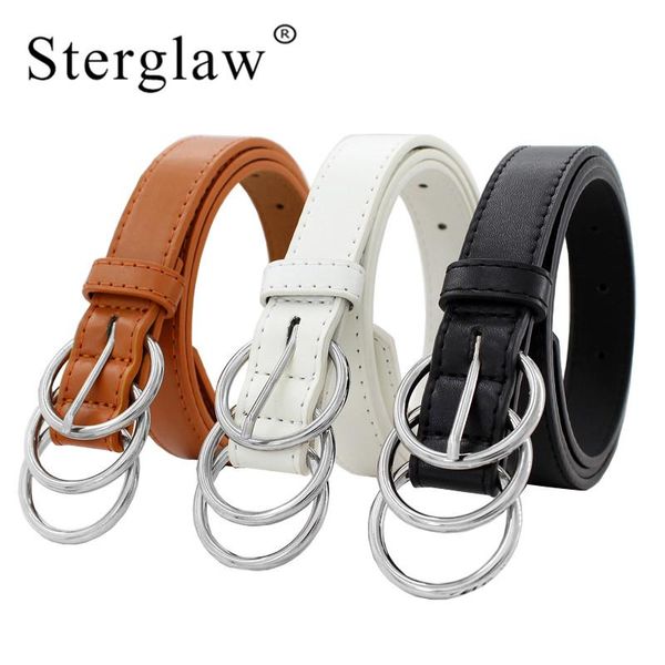 105x2.3cm women's three ring pin buckle decorative belt waistband 2020 youth student pants waist belt ladies f152, Black;brown
105x2.3cm women's three ring pin buckle decorative belt waistband 2020 youth student pants waist belt ladies f152, Black;brown