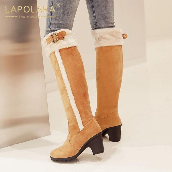 lapolaka 2021 comfy warm plush winter boots women shoes buckle platform concise elegant ins dropship boot ladies, Black
lapolaka 2021 comfy warm plush winter boots women shoes buckle platform concise elegant ins dropship boot ladies, Black