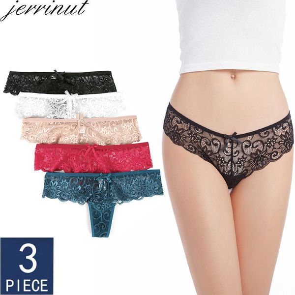 jerrinut 3pcs panties lace underwear women transparent thong g string seamless panties string femme cotton panty briefs1, Black;pink 
jerrinut 3pcs panties lace underwear women transparent thong g string seamless panties string femme cotton panty briefs1, Black;pink