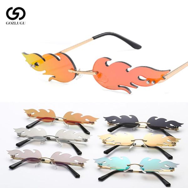 sunglasses fashion fire flame ladies men's brand design frameless wave glasses luxury trend narrow street clothing, White;black
sunglasses fashion fire flame ladies men's brand design frameless wave glasses luxury trend narrow street clothing, White;black