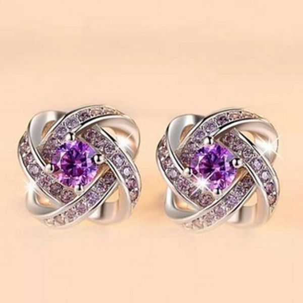 stud jewelry white purple zircon ladies temperament cross chinese knot earrings whole sale, Golden;silver
stud jewelry white purple zircon ladies temperament cross chinese knot earrings whole sale, Golden;silver