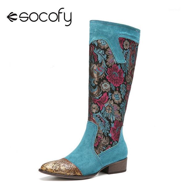 socofy women elegant style boots flower splicing floral embossed genuine leather casual outdoor mid-calf boots botas mujer 20201, Black
socofy women elegant style boots flower splicing floral embossed genuine leather casual outdoor mid-calf boots botas mujer 20201, Black
