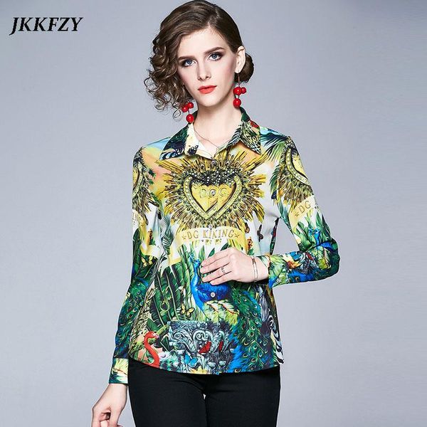 luxury women long sleeve blouse peacock printed buttoned casual shirt office lady elegant shirts, White
luxury women long sleeve blouse peacock printed buttoned casual shirt office lady elegant shirts, White