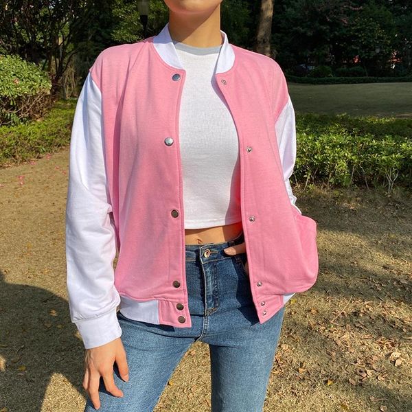 heyoungirl autumn pink casual bomber jacket women preppy style long sleeve coat ladies buttons patchwork overcoat female winter, Black;brown
heyoungirl autumn pink casual bomber jacket women preppy style long sleeve coat ladies buttons patchwork overcoat female winter, Black;brown