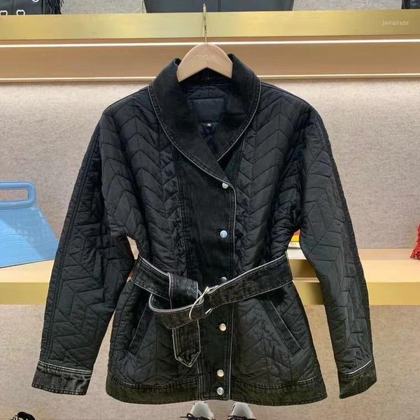 women's jackets 2021 autumn and winter style solid color lace denim stitching thin casual all-match cotton jacket women1, Black;brown
women's jackets 2021 autumn and winter style solid color lace denim stitching thin casual all-match cotton jacket women1, Black;brown