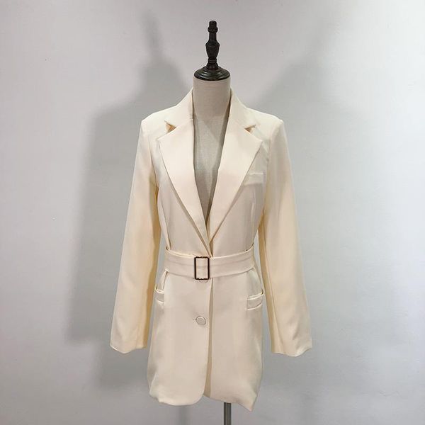women chic blazer elegant office suit pockets long sleeve wear coat female casual outerwear 2020 new autumn sashes wb371, White;black
women chic blazer elegant office suit pockets long sleeve wear coat female casual outerwear 2020 new autumn sashes wb371, White;black