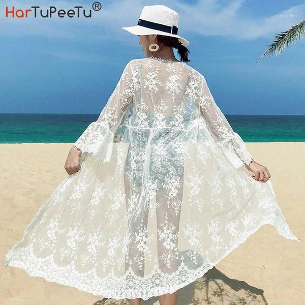 women's swimwear white beach dress 2021 summer women bikini cover up dresses plus size lace cardigan flare sleeve transparent voile out, White;black
women's swimwear white beach dress 2021 summer women bikini cover up dresses plus size lace cardigan flare sleeve transparent voile out, White;black