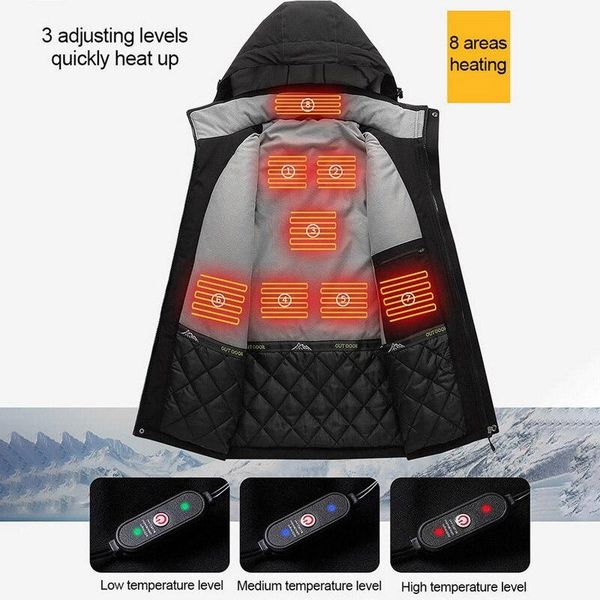 men's down & parkas 2021 fashion warm coat usb heated hooded jacket for men women washable windproof thermal winter clothes, Black
men's down & parkas 2021 fashion warm coat usb heated hooded jacket for men women washable windproof thermal winter clothes, Black