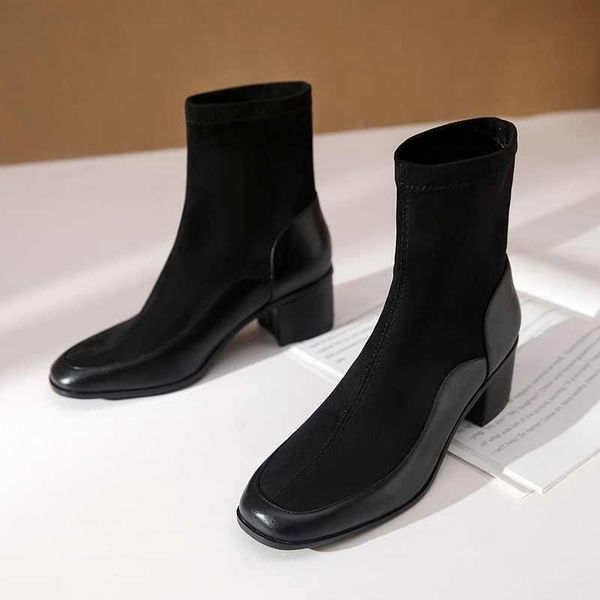 boots high heel shoes women's ankle patchwork soft sheep suede winter botas mujer, Black
boots high heel shoes women's ankle patchwork soft sheep suede winter botas mujer, Black
