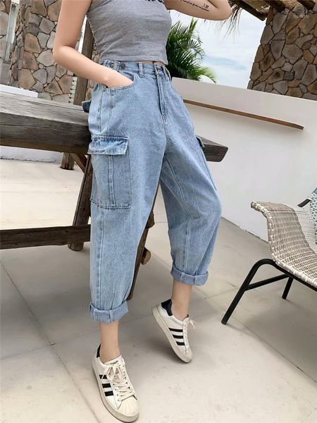 autumn and winter new low waist casual tooling jeans women's clothing, solid color was thin wild elastic waist loose jeans women1, Blue
autumn and winter new low waist casual tooling jeans women's clothing, solid color was thin wild elastic waist loose jeans women1, Blue