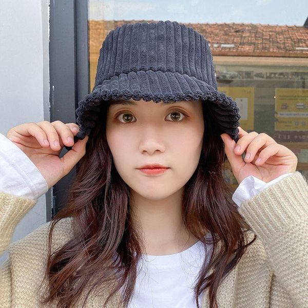 womens winter velvet vintage bucket hat solid color chunky ribbed fisherman cap 50pf, Blue;gray 
womens winter velvet vintage bucket hat solid color chunky ribbed fisherman cap 50pf, Blue;gray