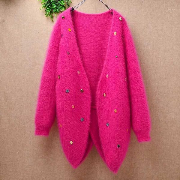casual ladies women black real mink cashmere sweater coat medium long angora knitting wool beading cardigan sweater winter1, White
casual ladies women black real mink cashmere sweater coat medium long angora knitting wool beading cardigan sweater winter1, White