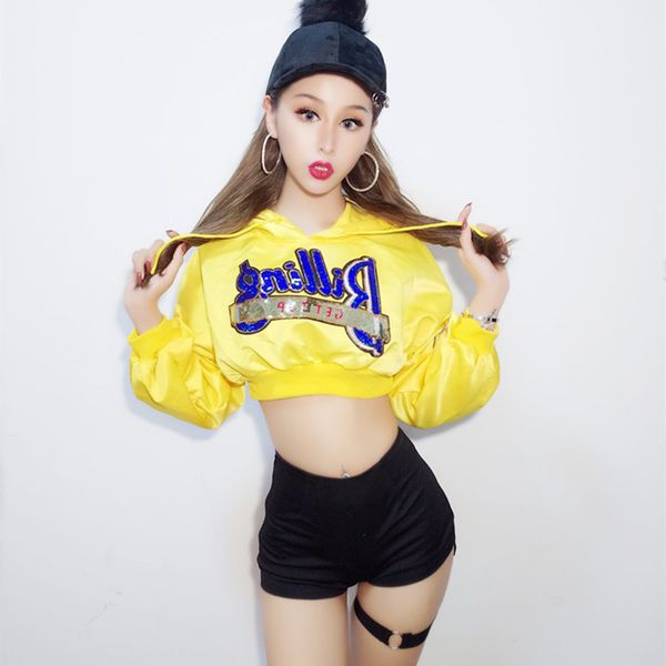 jazz dance costumes yellow hooded black shorts hip hop street dancing clothes women nightclub singer dj stage outfit, Black;red
jazz dance costumes yellow hooded black shorts hip hop street dancing clothes women nightclub singer dj stage outfit, Black;red