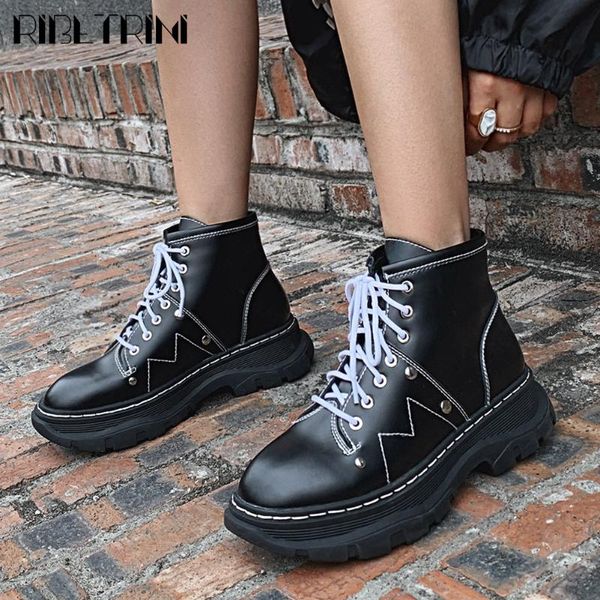 boots ribetrini cool girl chunky heel sewing casual shoes fashion solid lace ankle women winter brand, Black
boots ribetrini cool girl chunky heel sewing casual shoes fashion solid lace ankle women winter brand, Black