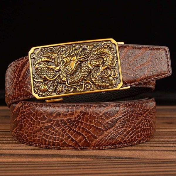 men's real cow flying dragon automatic buckle personalized leisure youth business headcoat leather pants belt men, Black;brown
men's real cow flying dragon automatic buckle personalized leisure youth business headcoat leather pants belt men, Black;brown