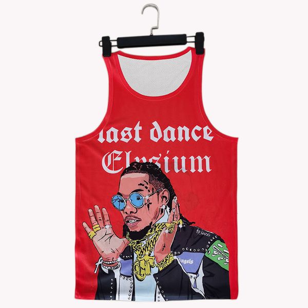 loose mesh men' tank fabric breathable logo hip hop portrait digital print sport vest, White;black
loose mesh men' tank fabric breathable logo hip hop portrait digital print sport vest, White;black