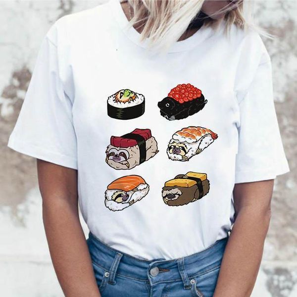 funny cute sushi cats cartoon printed t-shirt kawaii sushi women t-shirt fashion summer short sleeve tees cute cat t shirt, White
funny cute sushi cats cartoon printed t-shirt kawaii sushi women t-shirt fashion summer short sleeve tees cute cat t shirt, White