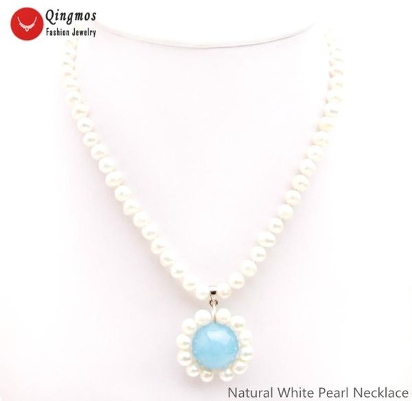 pendant necklaces qingmos natural pearl necklace for women with 6-7mm white 18mm sky-blue jades stone jewelry 17", Silver
pendant necklaces qingmos natural pearl necklace for women with 6-7mm white 18mm sky-blue jades stone jewelry 17", Silver