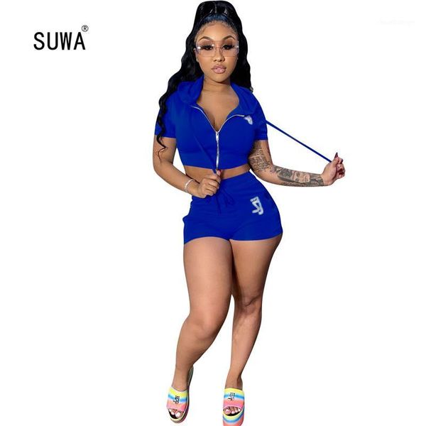 print two piece set summer sport wear jogger suit femme hooded collar short sleeve front zip short and shorts tracksuit1, White
print two piece set summer sport wear jogger suit femme hooded collar short sleeve front zip short and shorts tracksuit1, White