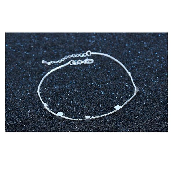 new fashion summer 925 sterling silver square anklet for women pendant chain ankle bracelet foot qylvxs, Red;blue
new fashion summer 925 sterling silver square anklet for women pendant chain ankle bracelet foot qylvxs, Red;blue