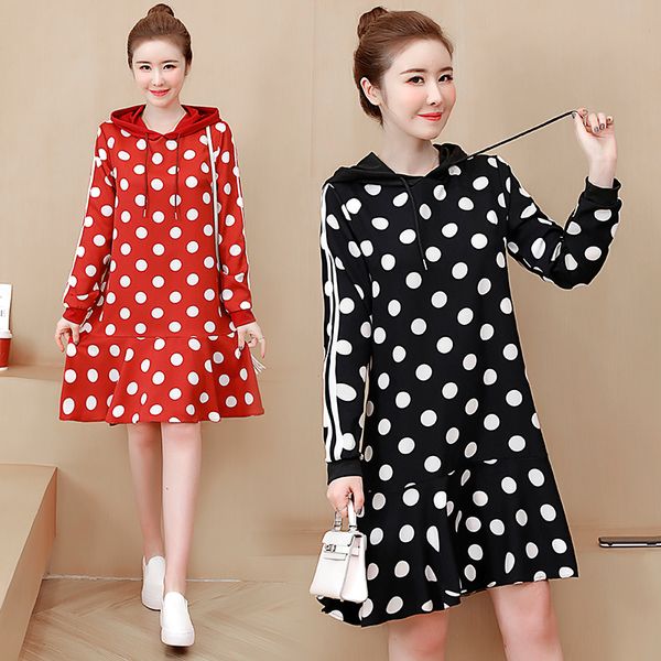 womens plus size dots hoodies red fat black long, occasional long sleeves of loose ladies dressed in 6qfs, Black;gray
womens plus size dots hoodies red fat black long, occasional long sleeves of loose ladies dressed in 6qfs, Black;gray