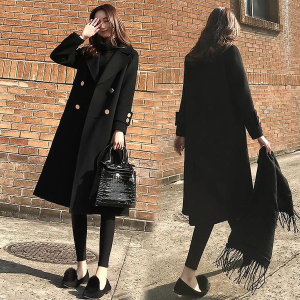 2020 new autumn and winter korean loose woolen coat women's mid-length black hepburn style woolen coat all-match fashion
2020 new autumn and winter korean loose woolen coat women's mid-length black hepburn style woolen coat all-match fashion