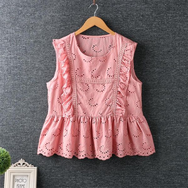women's blouses & shirts 2021 summer japanese style fresh hollow embroidery vest sleeveless female, White
women's blouses & shirts 2021 summer japanese style fresh hollow embroidery vest sleeveless female, White