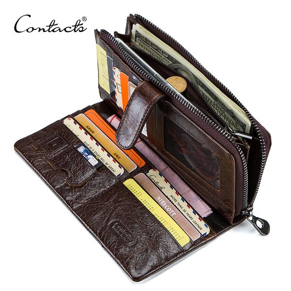 contact's genuine leather men wallets long clutch wallet design card holder purse bag coin pockets famous brand c1115, Red;black
contact's genuine leather men wallets long clutch wallet design card holder purse bag coin pockets famous brand c1115, Red;black