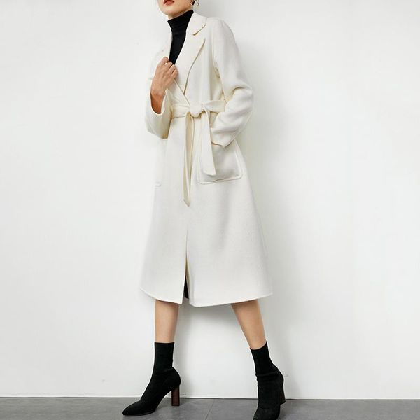 women's wool & blends elegant white color xxl thicken sashes medium long coats women thread ladies winter warm outwear female overcoat, Black
women's wool & blends elegant white color xxl thicken sashes medium long coats women thread ladies winter warm outwear female overcoat, Black