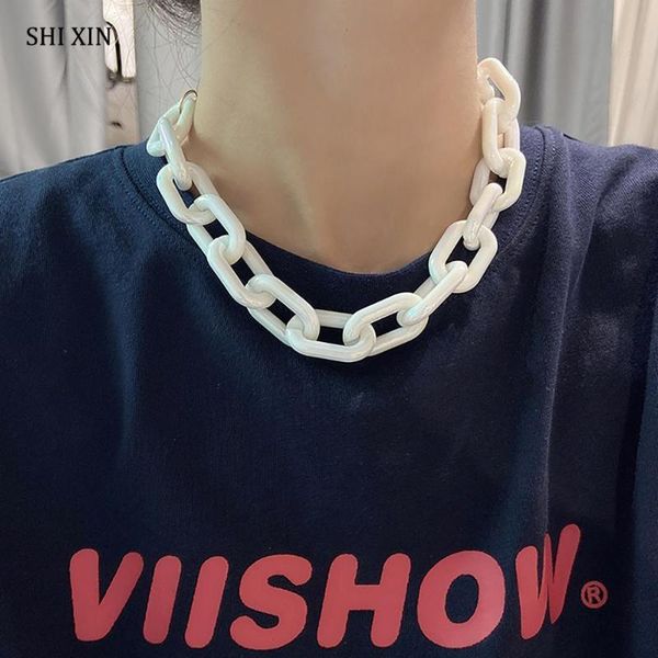 shixin hip hop acrylic material chunky chain necklace on neck jewelry egirl thick cuban link chains short choker necklaces colar, Silver
shixin hip hop acrylic material chunky chain necklace on neck jewelry egirl thick cuban link chains short choker necklaces colar, Silver