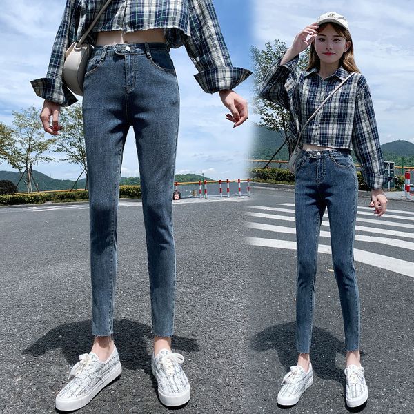 2021 new women solid high waist skinny jeans female slim fit stretch ankle-length washed denim pencil pants korean trousers y1214, Blue
2021 new women solid high waist skinny jeans female slim fit stretch ankle-length washed denim pencil pants korean trousers y1214, Blue