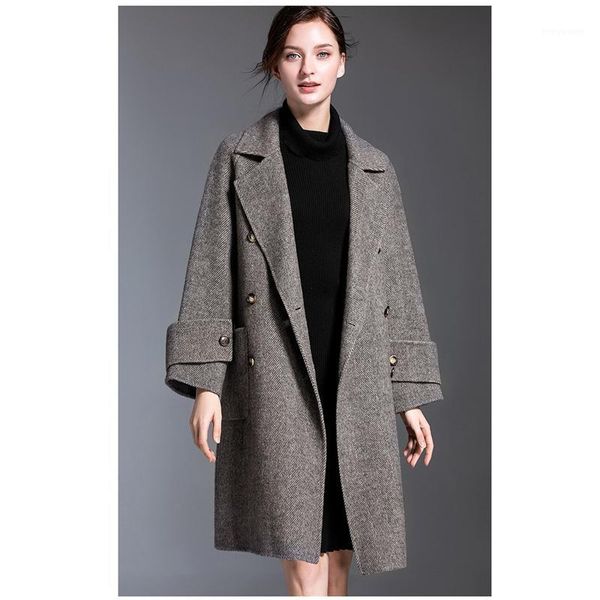autumn winter fashion elegant herringbone pattern parkas coat double-faced wool coat female long section woolen female k0801, Black
autumn winter fashion elegant herringbone pattern parkas coat double-faced wool coat female long section woolen female k0801, Black