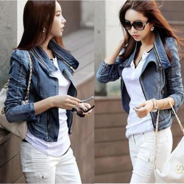 women zippers casual turn-down collar casual denim basic jackets ladies fashion coats outerwear female coat women jackets coat, Black;brown
women zippers casual turn-down collar casual denim basic jackets ladies fashion coats outerwear female coat women jackets coat, Black;brown