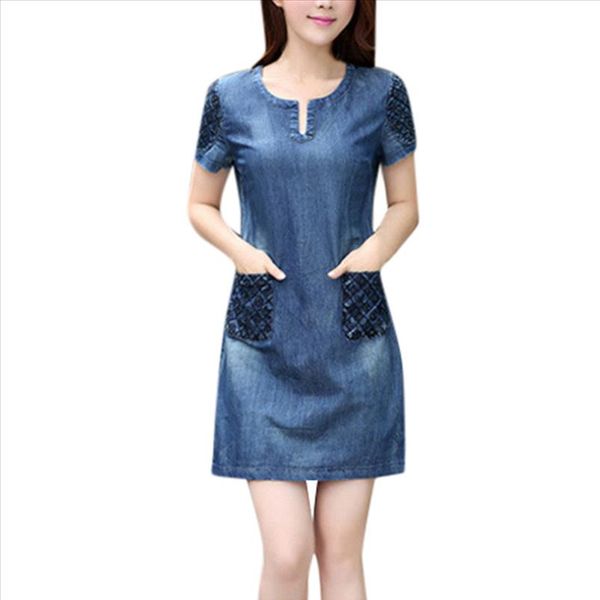 women dress denim elegant cowboy v neck section jeans loose casual party dignified trend women short dress summer, Black;gray
women dress denim elegant cowboy v neck section jeans loose casual party dignified trend women short dress summer, Black;gray