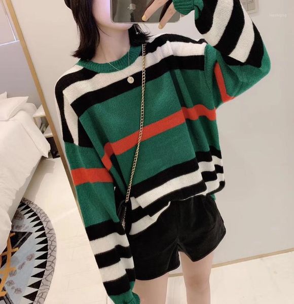 spring autumn cute long stripe sweater women 2020 new korean long sleeve female loose knit crochet sweater mujer khaki green1, White;black
spring autumn cute long stripe sweater women 2020 new korean long sleeve female loose knit crochet sweater mujer khaki green1, White;black