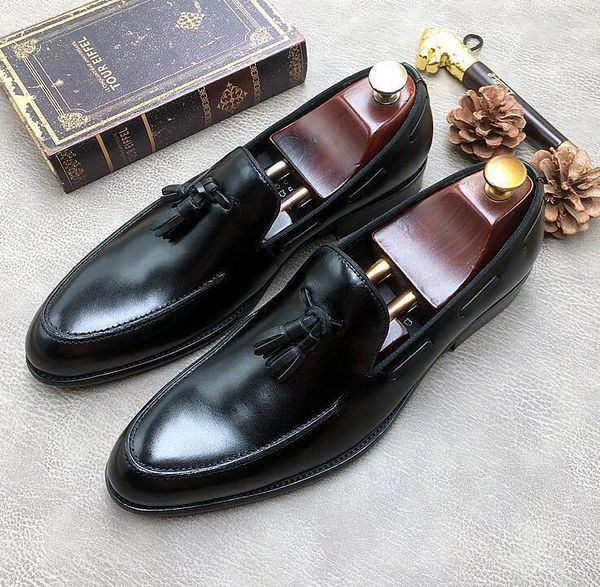 fashion men pointed toe tassel dress shoes genuine leather slip-on handmade oxfords for men office formal shoes1, Black
fashion men pointed toe tassel dress shoes genuine leather slip-on handmade oxfords for men office formal shoes1, Black