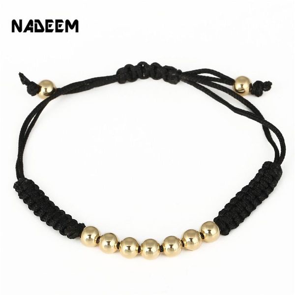 charm bracelets est knitted string black rope macrame bracelet 5mm gold color copper bead braided for women girls jewelry gift, Golden;silver
charm bracelets est knitted string black rope macrame bracelet 5mm gold color copper bead braided for women girls jewelry gift, Golden;silver