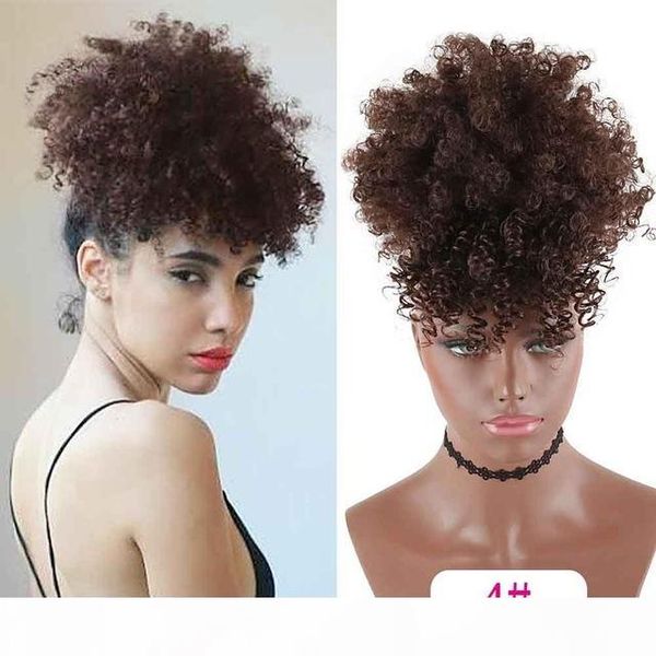 brown drawstring kinky curly high puff ponytail human hair piece extensions african american hair ponytail with bangs short wrap clip, Black
brown drawstring kinky curly high puff ponytail human hair piece extensions african american hair ponytail with bangs short wrap clip, Black