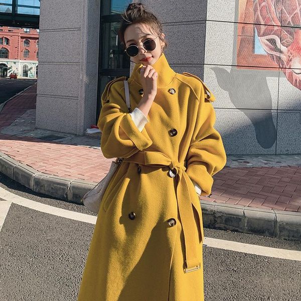 women's wool & blends coat women's middle and long style autumn / winter 2021 korean double breasted british woolen cloth coat1, Black
women's wool & blends coat women's middle and long style autumn / winter 2021 korean double breasted british woolen cloth coat1, Black