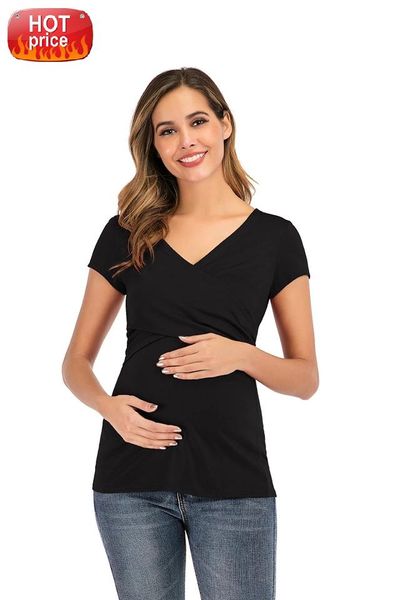 popular t-shirt summer short-sleeved maternity dress deep v-neck cotton solid color cross nursing wear ropa plus size mujer #dl8m, White
popular t-shirt summer short-sleeved maternity dress deep v-neck cotton solid color cross nursing wear ropa plus size mujer #dl8m, White
