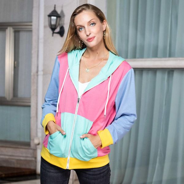 2020 autumn and winter new style cross border europe and america long sleeve hooded zipper loose contrast color joint women, Black
2020 autumn and winter new style cross border europe and america long sleeve hooded zipper loose contrast color joint women, Black