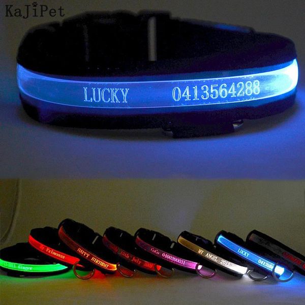 dog collars & leashes custom lettering led collar personalized nylon pet tag cat adjustable glowing light night safety
dog collars & leashes custom lettering led collar personalized nylon pet tag cat adjustable glowing light night safety
