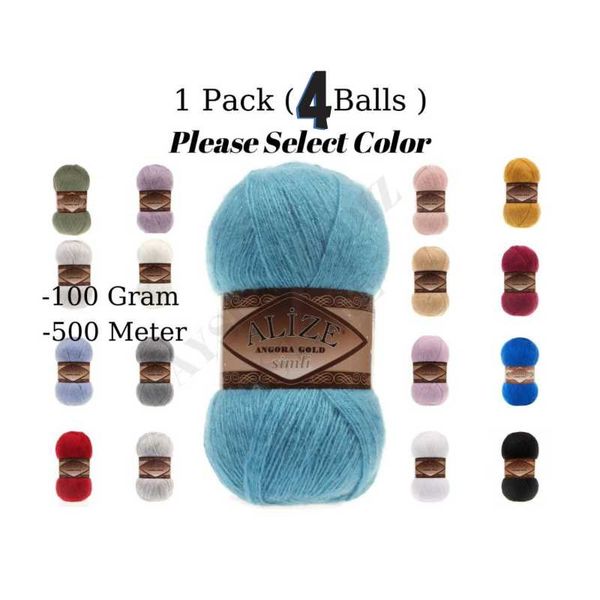 thread 1 pack ( 4 balls ) alize angora gold silvery knitting yarn ( %5 silvery %20 wool %75 acrylic ) crochet tool kit, Black;white
thread 1 pack ( 4 balls ) alize angora gold silvery knitting yarn ( %5 silvery %20 wool %75 acrylic ) crochet tool kit, Black;white