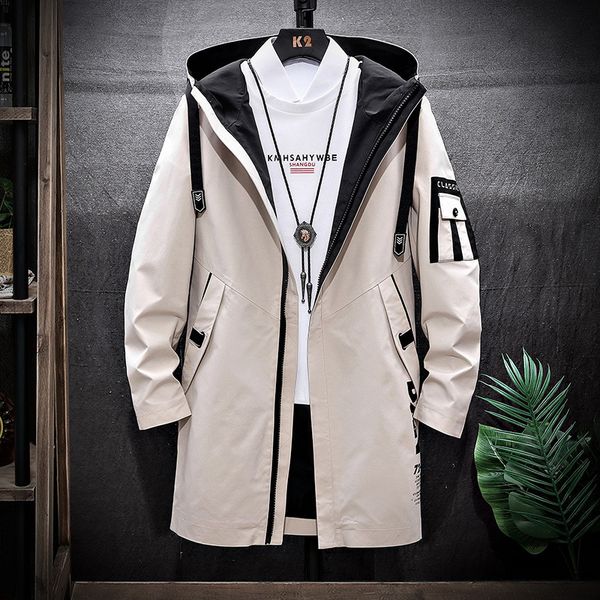 men's windbreaker mid long 2019 new korean cool spring and autumn fashion loose tooling coat men, Tan;black
men's windbreaker mid long 2019 new korean cool spring and autumn fashion loose tooling coat men, Tan;black