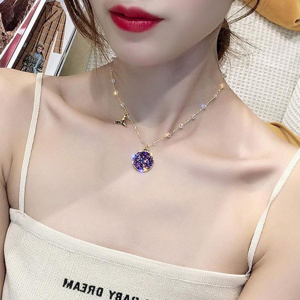 ustar purple sequins round mermaid pendant necklaces for women gold color chain crystals clavicle necklace collars jewelry, Silver
ustar purple sequins round mermaid pendant necklaces for women gold color chain crystals clavicle necklace collars jewelry, Silver